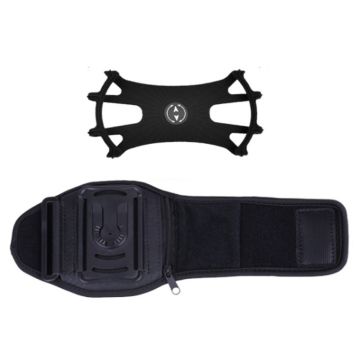 Detachable 4-Claw Silicone Strap Phone Holder Armband Zipper Bag