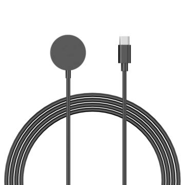 Apple Watch 1m Type-C Port Charging Cable Round Wireless Charging Dock - Black