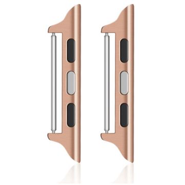 1 Pair Apple Watch Series 49mm - 45mm - 44mm - 42mm Watchband Connector Adapter, 14mm - Rose Gold