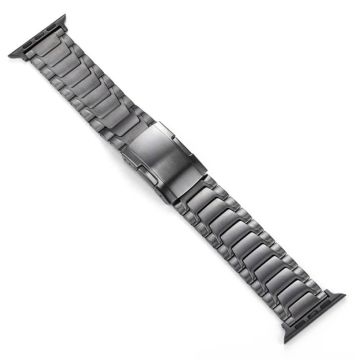 Apple Watch Series 49mm - 45mm - 44mm - 42mm Titanium Alloy Strap Turtleback Clasp - Grey