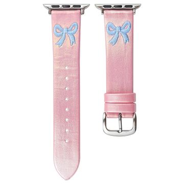 Apple Watch Series 49mm - 45mm - 44mm - 42mm Watch Band Bowknot Decor - Gradient Pink