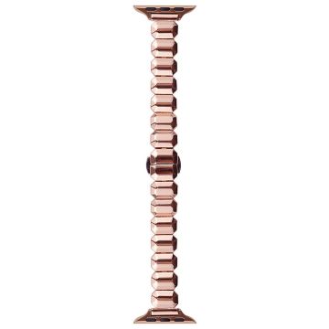 Apple Watch Series 49mm - 45mm - 44mm - 42mm Strap Metal Watchband - Rose Gold