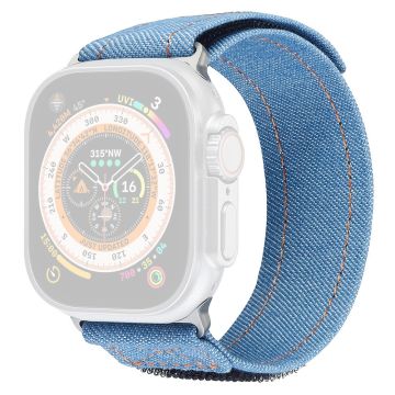 KALEBOL Denim Watch Strap Apple Watch Series 49mm - 45mm - 44mm - 42mm Magic Tape Band - Baby Blue