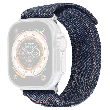 KALEBOL Denim Watch Strap Apple Watch Series 49mm - 45mm - 44mm - 42mm Magic Tape Band - Dark Grey