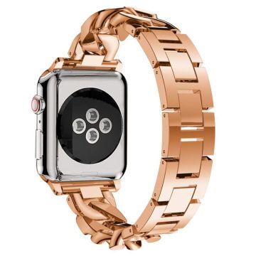 Apple Watch Series 49mm - 45mm - 44mm - 42mm Metal Watch Strap - Rose Gold