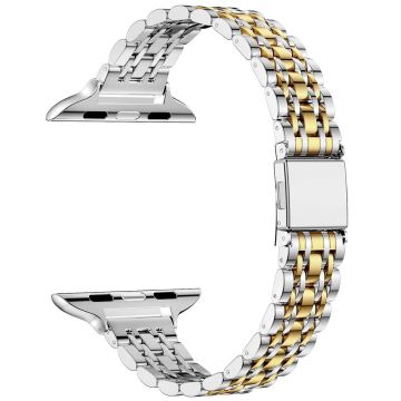 Apple Watch Series 49mm - 45mm - 44mm - 42mm Metal Strap - Silver / Gold