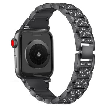 Apple Watch Series 49mm - 45mm - 44mm - 42mm S Pattern Metal Strap - Black