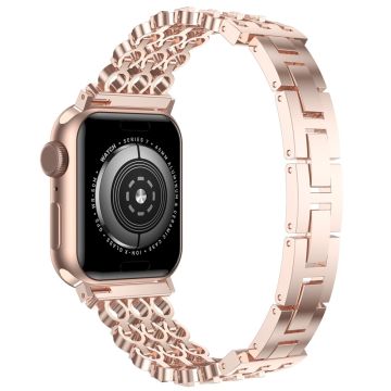 Apple Watch Series 49mm - 45mm - 44mm - 42mm Stylish Zinc Alloy Watch Strap - Rose Gold