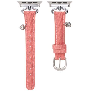 Apple Watch Series 49mm - 45mm - 44mm - 42mm Denim Watch Strap - Pink