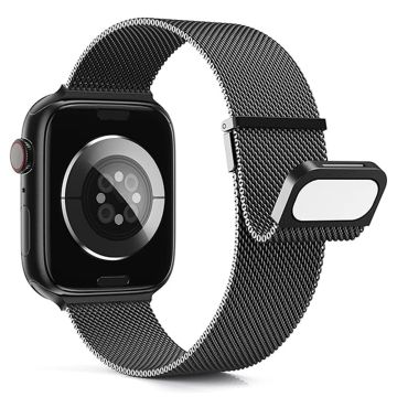 KALEBOL Apple Watch Series 49mm - 45mm - 44mm - 42mm Milanese Magnetic Watch Strap - Black