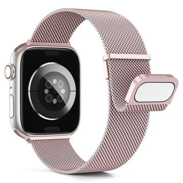 KALEBOL Apple Watch Series 49mm - 45mm - 44mm - 42mm Milanese Magnetic Watch Strap - Rose Pink