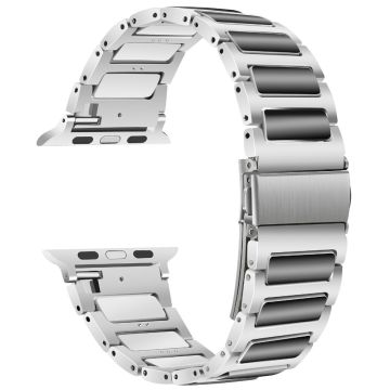 KALEBOL Apple Watch Series 49mm - 45mm - 44mm - 42mm Watch Strap Zinc Alloy - Silver+Black