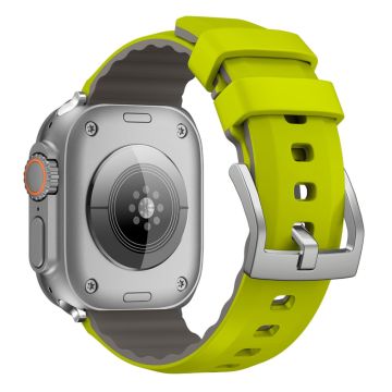 KALEBOL Apple Watch Series 49mm - 45mm - 44mm - 42mm Silicone Band Dual Color - Fluorescent Green
