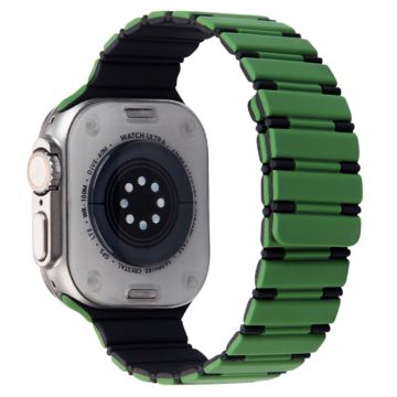 Apple Watch Series 49mm - 45mm - 44mm - 42mm Magnetic Smartwatch Band - Green+Black