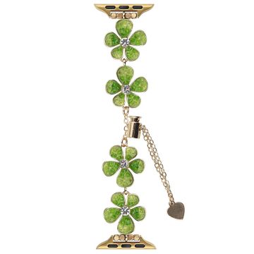 Apple Watch Series 49mm - 45mm - 44mm - 42mm Flower Chain Strap - Green