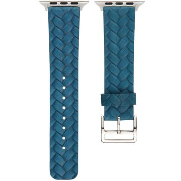 KALEBOL Apple Watch Series 49mm - 45mm - 44mm - 42mm Braided Leather Strap - Blue