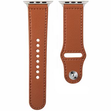 KALEBOL Apple Watch Series 49mm - 45mm - 44mm - 42mm Watch Strap, Large Buckle - Brown