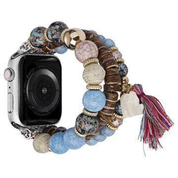 Apple Watch Series 49mm - 45mm - 44mm - 42mm Beads Strap Elephant Pendant - Blue