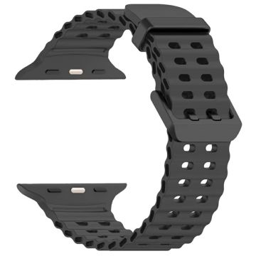 Silicone Strap for Apple Watch Series 49mm - 45mm - 44mm - 42mm Ocean Band - Grey