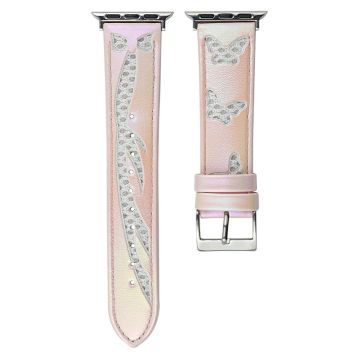 Mesh and Leather Strap for Apple Watch Series 49mm - 45mm - 44mm - 42mm - Light Pink