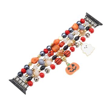 Halloween Beaded Strap Apple Watch Series 49mm - 45mm - 44mm - 42mm - White Ghost