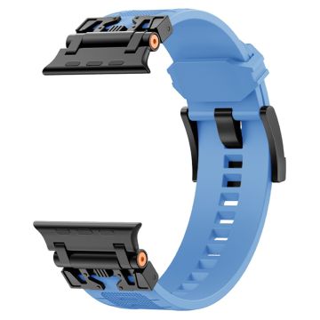 Apple Watch Series 49mm - 45mm - 44mm - 42mm Flexible Watch Band - Black / Baby Blue