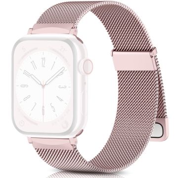 Apple Watch Series 49mm - 45mm - 44mm - 42mm Metal Strap Watchband - Rose Pink