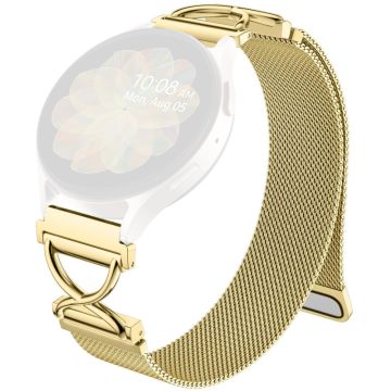 Samsung Galaxy Watch Active Milanese Band Electroplated Stainless Steel Magnetic Watch Strap with X-Shaped Connector - Gold