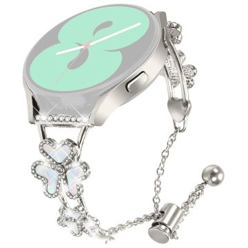 Metal Band Heart Clover Decor Samsung Galaxy Watch Active2 44mm / 40mm Watch Strap - Starlight