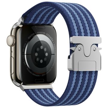 KALEBOL Nylon Watch Band Apple Watch Series 10 46mm Wrist Strap - Blue+Baby Blue