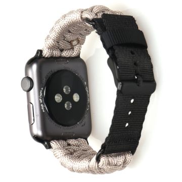 Nylon Watch Strap Apple Watch Series 10 46mm Single Loop Wristband - Light Grey