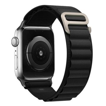 Nylon Band Apple Watch Series 10 46mm Watch Strap (Metal Adapter) - Black