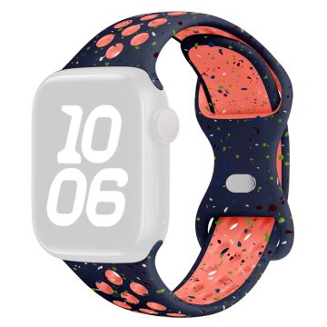 KALEBOL Color Dots Silicone Strap Apple Watch Series 10 46mm Butterfly Buckle Band - Midnight Blue