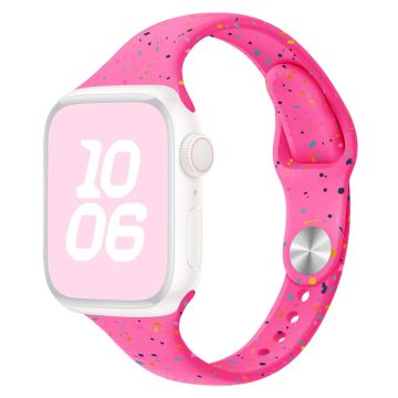 KALEBOL Silicone Watch Strap Apple Watch Series 10 46mm Colorful Flakes Band - Hot Pink