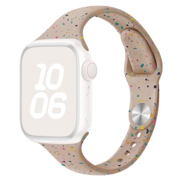 KALEBOL Silicone Watch Strap Apple Watch Series 10 46mm Colorful Flakes Band - Milk Tea