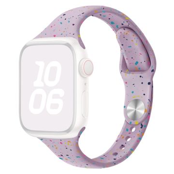 KALEBOL Silicone Watch Strap Apple Watch Series 10 46mm Colorful Flakes Band - Light Purple