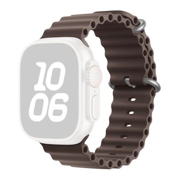 KALEBOL Ocean Silicone Band Apple Watch Series 10 46mm Breathable Soft Watch Strap - Coast Grey