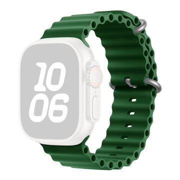 KALEBOL Ocean Silicone Band Apple Watch Series 10 46mm Breathable Soft Watch Strap - Green