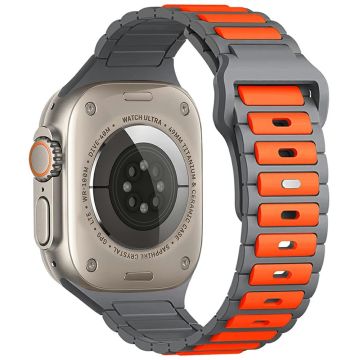 KALEBOL Silicone Watch Strap Apple Watch Series 10 46mm - Orange + Grey