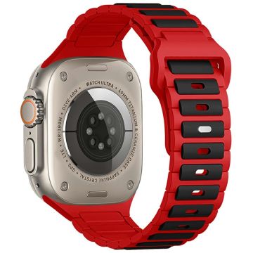 KALEBOL Silicone Watch Strap Apple Watch Series 10 46mm - Black + Red