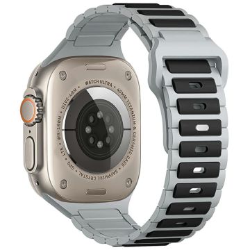KALEBOL Silicone Watch Strap Apple Watch Series 10 46mm - Black + Grey