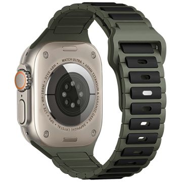 KALEBOL Silicone Watch Strap Apple Watch Series 10 46mm - Black + Green