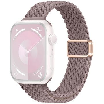 KALEBOL Braided Watch Band Apple Watch Series 10 46mm Elastic Nylon Strap - Smokey Purple