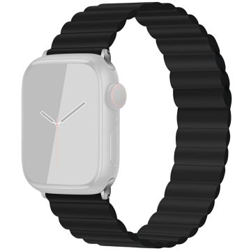KALEBOL Magnetic Watch Band Apple Watch Series 10 46mm Silicone Strap - Black