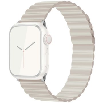 KALEBOL Magnetic Watch Band Apple Watch Series 10 46mm Silicone Strap - Starlight
