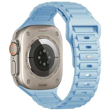 KALEBOL Watch Strap Apple Watch Series 10 46mm Three Bead Silicone Band - Baby Blue