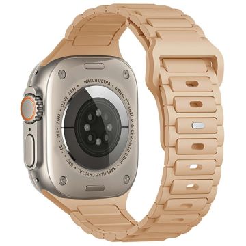 KALEBOL Watch Strap Apple Watch Series 10 46mm Three Bead Silicone Band - Milk Tea