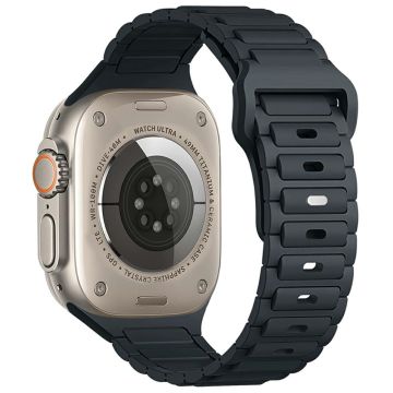 KALEBOL Watch Strap Apple Watch Series 10 46mm Three Bead Silicone Band - Midnight Blue