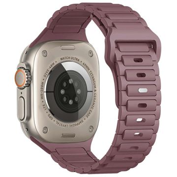 KALEBOL Watch Strap Apple Watch Series 10 46mm Three Bead Silicone Band - Smoky Purple