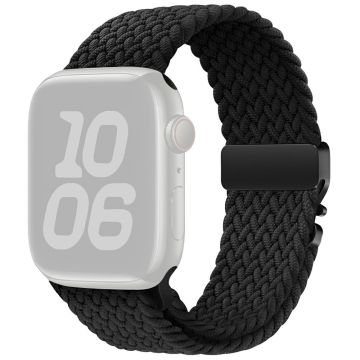 KALEBOL Nylon Strap Apple Watch Series 10 46mm Parachute Buckle Watch Band - Black